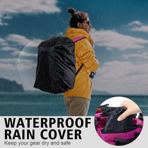 Fishing Tackle Backpack with 2 Rod Holders & Rain Cover