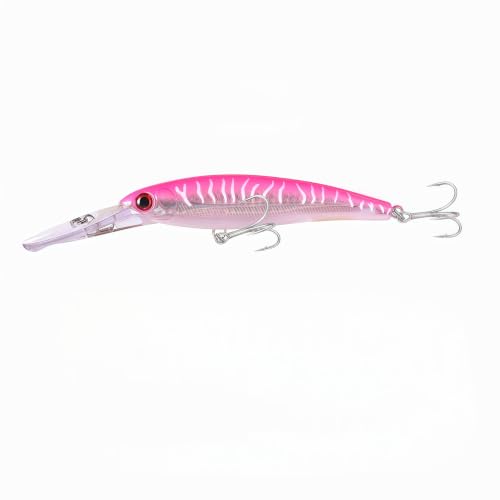 Long Lip Deep Diving Sinking Trolling Minnow (Pink Tiger / 4.13oz/7.87")