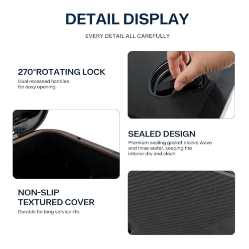 Marine Deck Access Hatch Storage Box 12.4" x 17.3" (black)