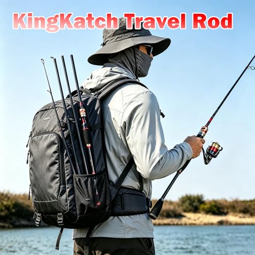 4 Piece Carbon Travel Fishing Rod (RED/black / I-RED-CAST6')