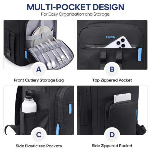 Backpack Cooler Insulated Leakproof 50Cans Lunch Ice Chest Bag Double Deck