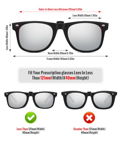 Polarized Clip On Sunglasses for Men Women (3pack-balck+blue Mirrored+silver Mirrored)