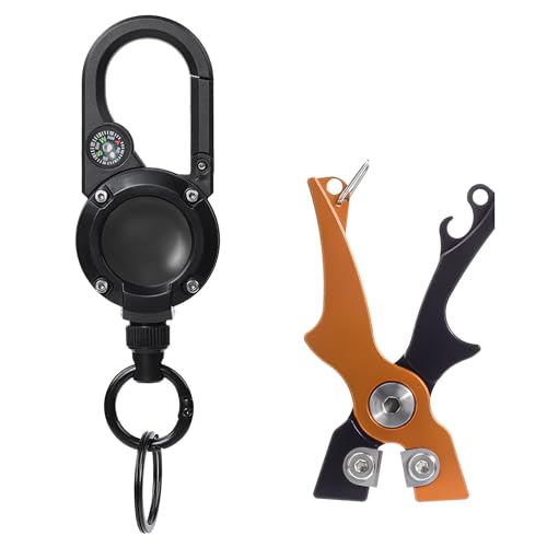 Portable Tungsten Fishing Line Cutter Fly Fishing Nippers with Retractors for Braid