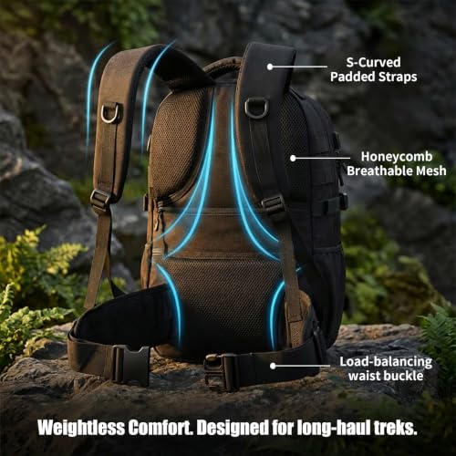 Fishing Backpack with Rod Holder Lightweight Water Resistant Tackle Backpack for Freshwater or Saltwater Large Storage High