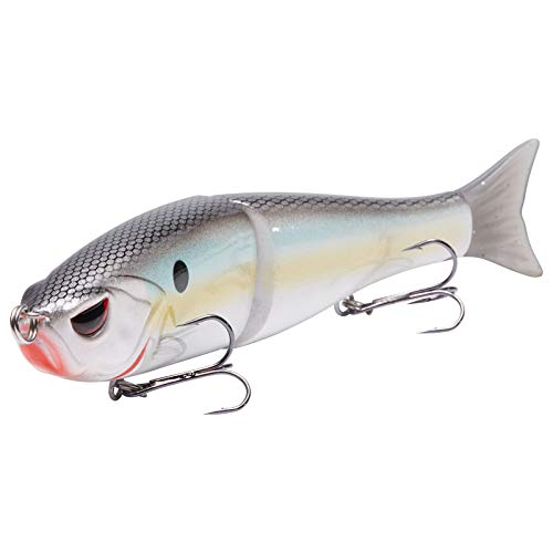 SwimShad Glide Baits Jointed Swimbait Bass Pike Salmon Trout Muskie Fishing Lure (Threadfin / 7in/2.2oz)