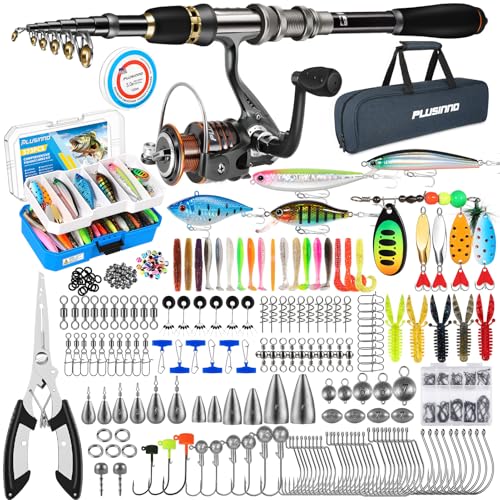 Fishing Rod with 137PCS Lures (Rod Combo & 137 Tackle Kit / 2.1m 6.89ft)