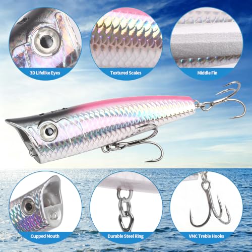 Top Water Popper Lures (5pcs scale)