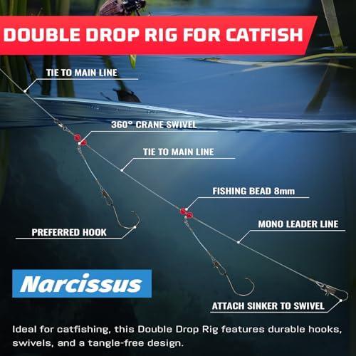 Double Drop Saltwater Fishing Rig (Single Drop Rig-36Pack-Clear / Mono)
