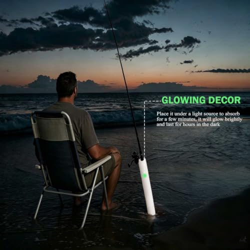 4 Pack 27in Tubular Sand Spikes for Surf Fishing PVC Surf Shore and Beach Fishing Rod Holder Sand Spike for Beaches (White / 27in Grooves)