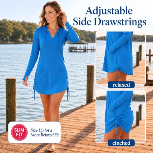 Women's UPF 50+ Dress with Hood (Ultramarine / Small)