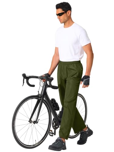Mens Waterproof Pants Rain Over Pant (42W x 30L / Army Green)