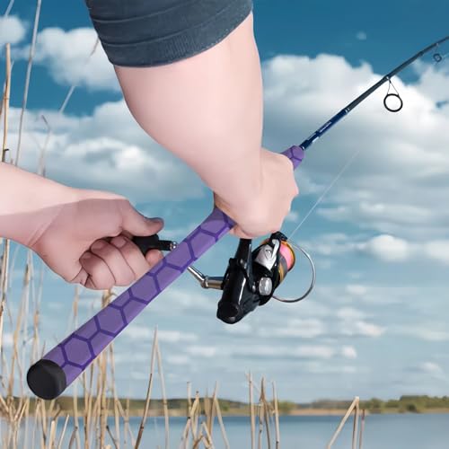 Hex Pattern Handle Shrink Tubing for Golf Club (25mm dia. x 5.25 ft long / Purple)