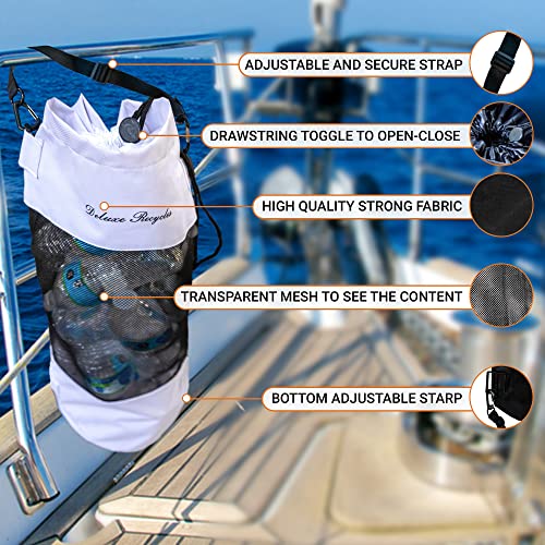 Portable Mesh Trash Bag for Boat (White)