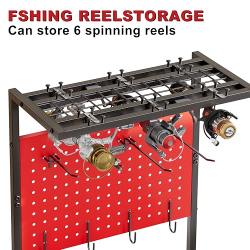 Fishing Rod Holders for Garage (Red)