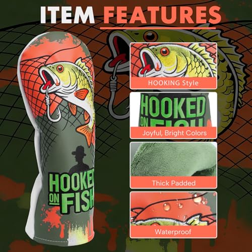 Driver Headcover 3 Wood Cover Hybrid Golf Headcovers by HOOKED ON GOLF
