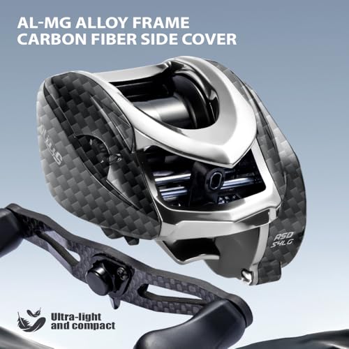 ASHMOON Long Casting Baitcaster 12+1BB Alloy Fishing Reel (8.1:1-RIGHT / Rubber Handle)