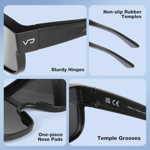 Polarized Fit Over Glasses Sunglasses for Men Women UV Protection (03-silver)