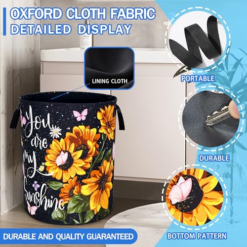 You Are My Sunshine Sunflower Laundry Basket Oxford Cloth 18.9 x 16.5 Inch (You Are My Sunshine Sunflower)
