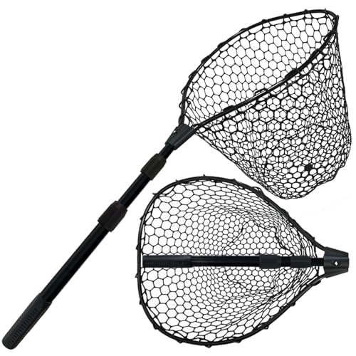 Telescoping Rubber Fishing Net with Handle 64"