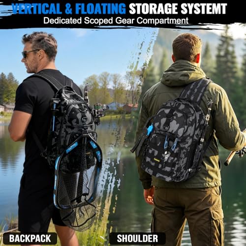 Fishing Gear Fishing Rod & Fishing Backpack (Camo Fishing Backpack)