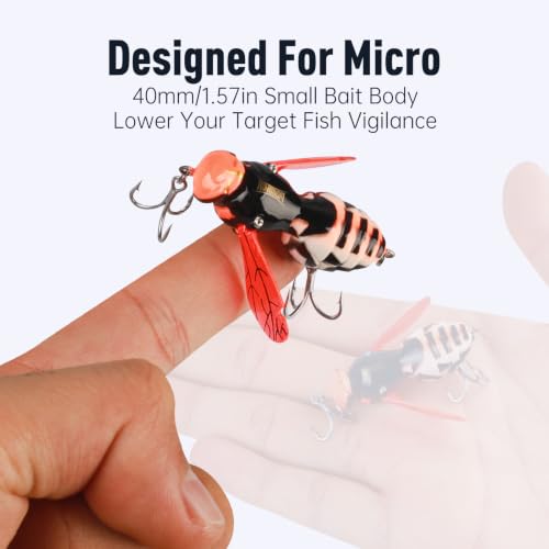 3Pcs Top Water Fishing Lure Topwater Lures for Bass Walleye Pike (Set5 / 1.57in/0.14oz)
