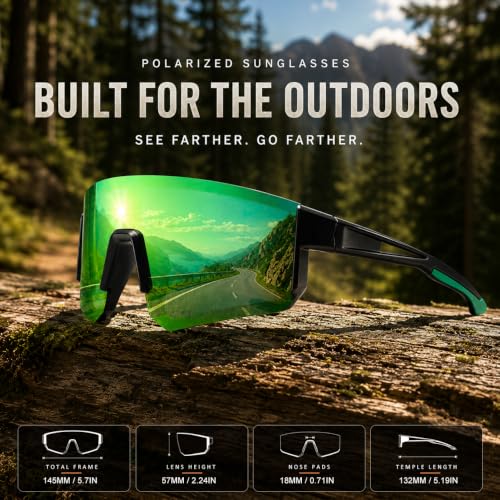 3 Pack Polarized Sports Sunglasses UV400 (A9-black+blue+green)