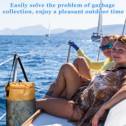 2 Pack Boat Trash Bag Mesh Garbage Holder (Khaki, Blue)