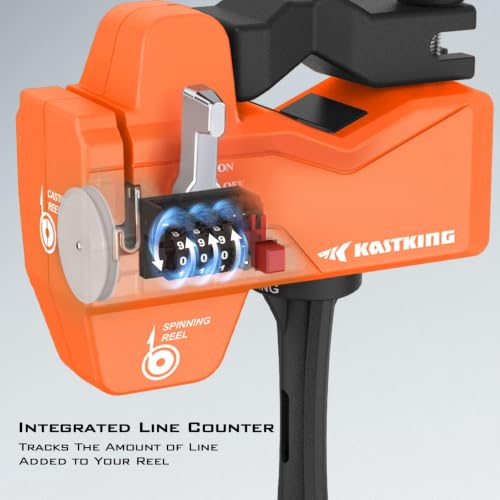 Kalibrate Fishing Line Spooler with Line Counter (A: Line Spooler with Counter - Orange)