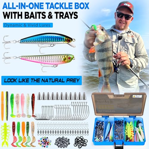 Fishing Gear Full Fishing kit Include Fishing Rod and Reel Combo (Blue Fishing Combo With Fishing Rod Holder)