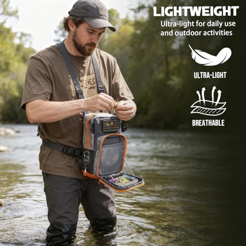 QulayQualy Fly Fishing Bag Chest Pack with WorkStation (Grey)