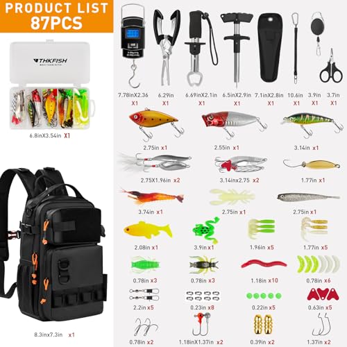 Fishing Backpack with Rod Holder (Black-87pcs)