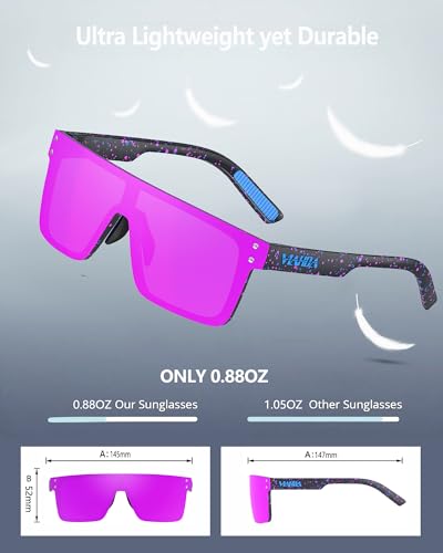 Polarized Sunglasses for Men (Black/Purple)