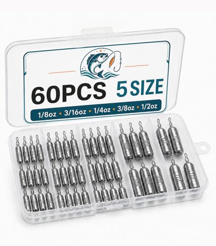 60PCS Drop Shot Weights (60 pcs / 5 Sizes)