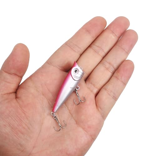Top Water Popper Lures (5pcs Soild Color)