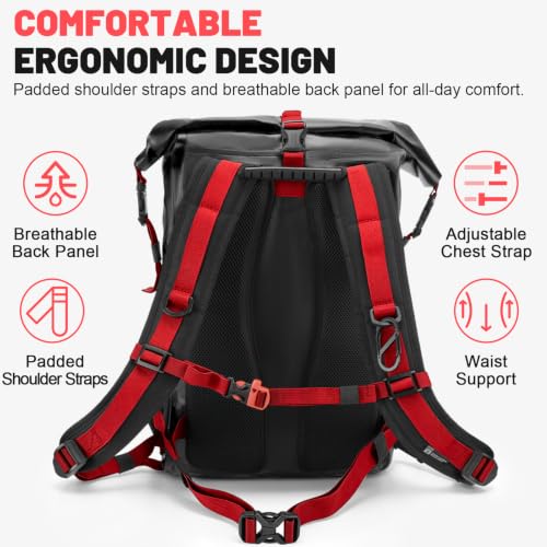 Waterproof Dry Bag Backpack 25L (Black Red / 85L)