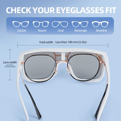 Polarized Fit Over Glasses Sunglasses for Men Women UV Protection (04-blue)