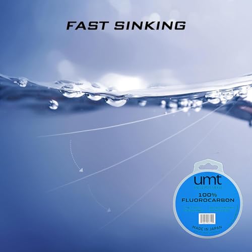 UMT Ghost Fluorocarbon Fishing Line 20lb 55 Yards Invisible Leader for Saltwater and Freshwater Abrasion Resistant (20 Pounds 55 Yards)