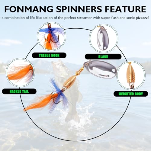 Rooster Tail Fishing Lures (C-12Pcs Spinnerbaits)