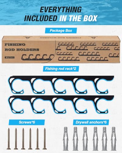 Fishing Rod Rack (Blue / 1 pack holds up 5 rods)