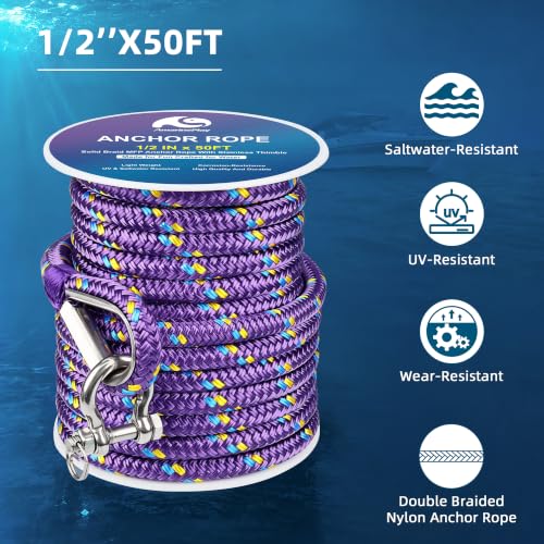 Boat Anchor Rope and Chain Kit with Boat Rope and Chain