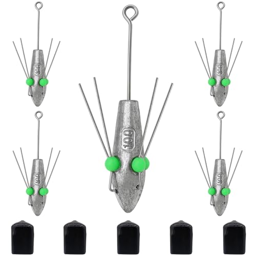 5Pcs Sputnik Sinker Fishing Weights Sinkers Lead Long Tail Spider Sinkers (3.5oz-100g-5pcs)