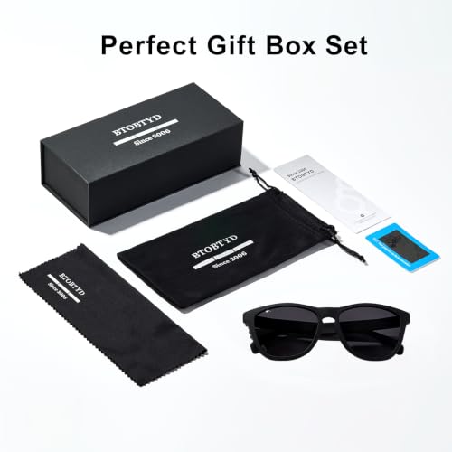 Polarized Sunglasses for Women and Men (Black Frame/Gray Lens)