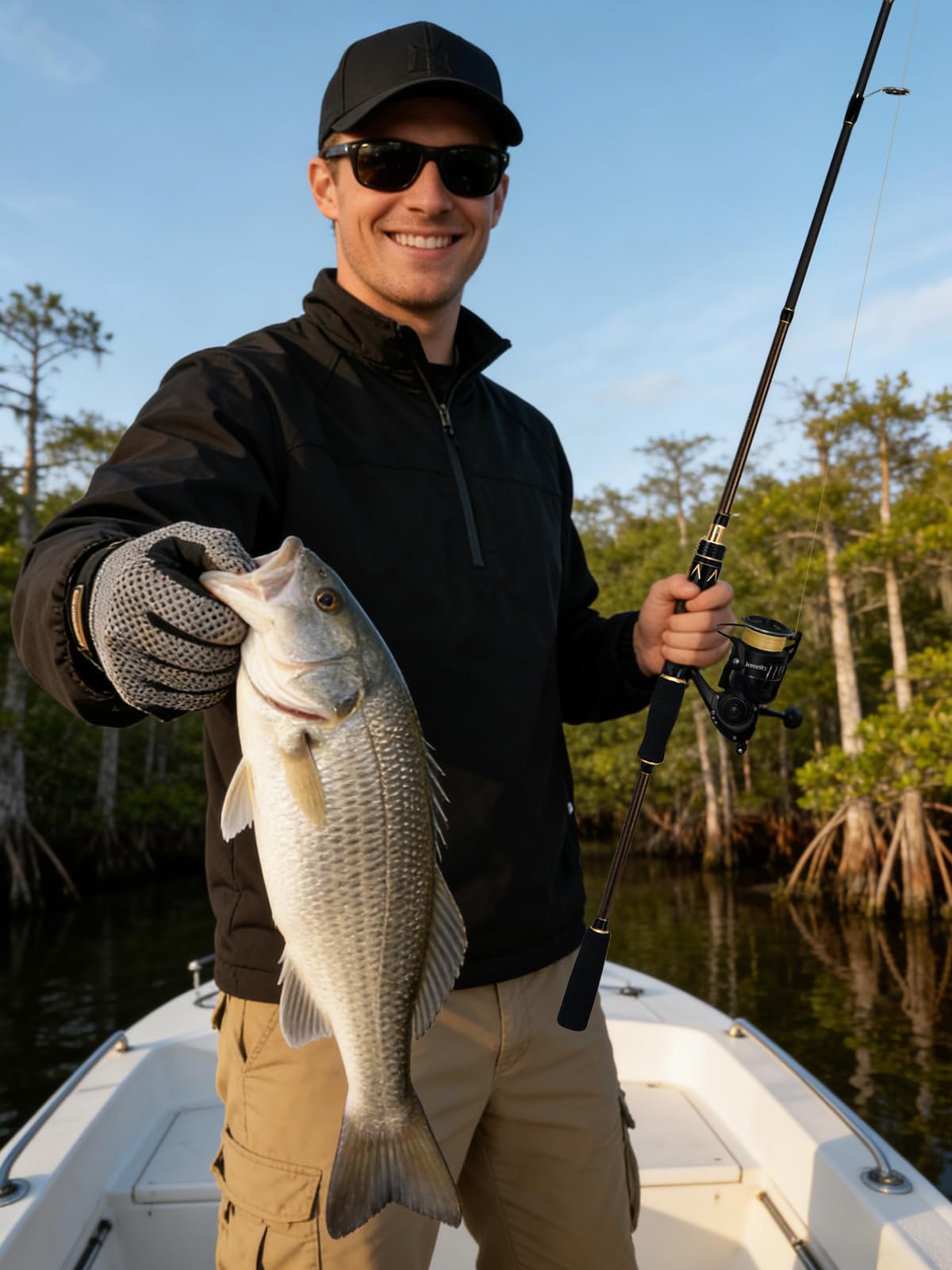 6'6" Casting Fishing Rod (6'6"-Medium-Fast-Black)