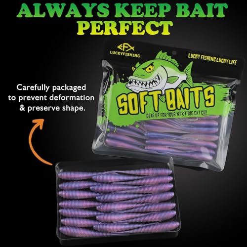 Soft Plastic Baits Forked Tail Fishing Soft Bait for Bass Walleye Trout Crappie Lures Morning Dawn (Morning Dawn / 4in-20pcs)