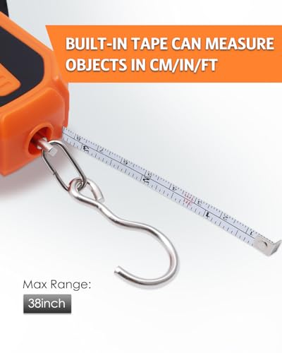Digital Fishing Scale with Lip Gripper & Tape Measure (Orange)