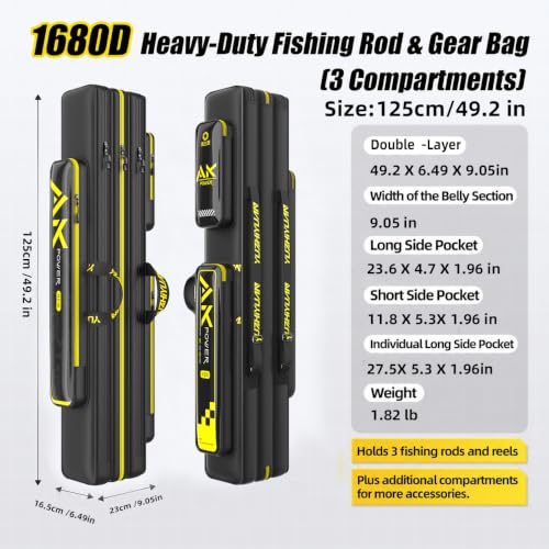 fishing rod case for Multiple Poles (Triple Layer-Straight Wire Bag / 49in/125cm)
