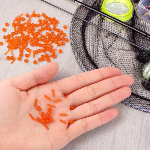 Fishing Bobber Stops and Beads Set (Orange)