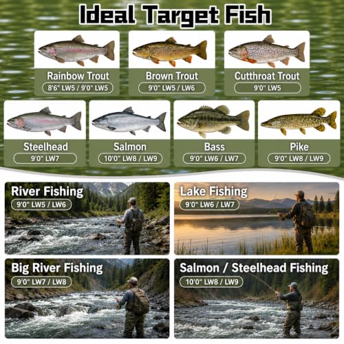 TroutFly Fly Fishing Rod with Extra Tip (Rod With Extra Tip / 9'0'' LW8)