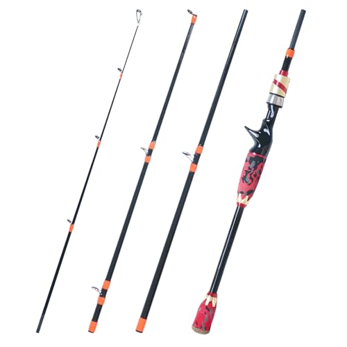 4 Piece Carbon Travel Fishing Rod (ORANGE/black / K-ORANGE-CAST6')