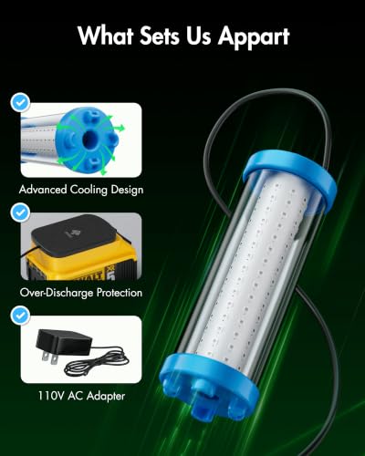 Underwater Fishing Light Compatible with DeWalt 20V Battery